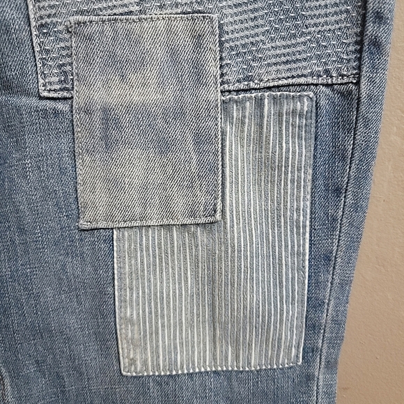 SUN+STONE NWT Retro Patchwork Relaxed Tapered Leg High Rise Jeans - SIZE 20 - Picture 6 of 11